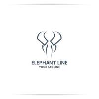 elefante linea logo design vettore, vettore