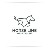 logo design cavallo linea vettore