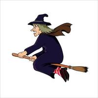 strega cartone animato vettore illustrazione. Halloween cartello e simbolo.