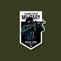 militare logo design vettore