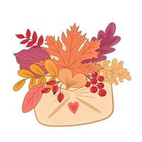 vettore illustrazione autunno le foglie nel papper lettera su bianca isolato sfondo