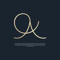 monogramma logo design iniziale lettera un' per attività commerciale con d'oro pendenza colore. - vettore. vettore