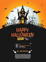 contento Halloween festa invitare sfondo - vettore illustrazione