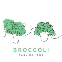 broccoli logo disegno, verde verdura vettore, broccoli sfondo, verdura supermercato illustrazione giardino Prodotto marca vettore