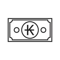 lao kip moneta simbolo banconota schema icona. vettore