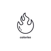 calorie linea icona. lineare stile cartello per mobile concetto e ragnatela design. schema vettore icona. simbolo, logo illustrazione. vettore grafica