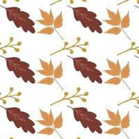 bellissimo autunno modello le foglie quercia e acero le foglie può essere Usato per manifesti banner sfondi vettore