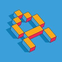 lettera un' isometrico colorato cubi 3d design vettore