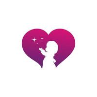 bambino amore e cura amore logo design vettore