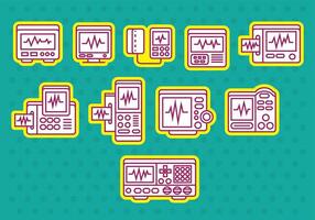 Icone del monitor di cuore vettore