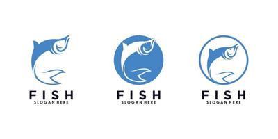 pesce logo design con creativo concetto premio vettore