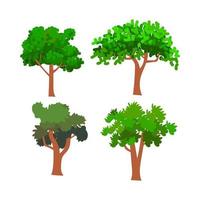 impostato di astratto stilizzato alberi icona vettore natura illustrazione.