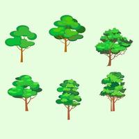 impostato di astratto stilizzato alberi icona vettore natura illustrazione.