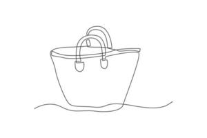 singolo uno linea disegno non plastica cestino per ridurre rifiuto plastica. zero rifiuto concetto. continuo linea disegnare design grafico vettore illustrazione.