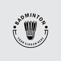 professionale badminton gli sport logo design vettore