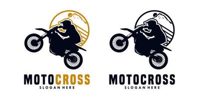 motocross logo illustrazione isolato nel bianca sfondo vettore