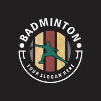 badminton giocatore silhouette logo design vettore