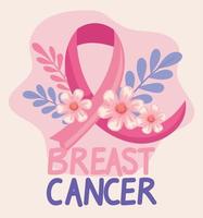 carta di sensibilizzazione sul cancro al seno vettore