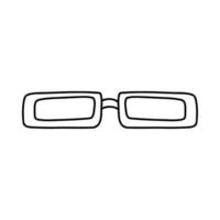 mano disegnato scarabocchio occhiali. vettore schizzo illustrazione di nero schema occhiali, lineare icona, occhiali da sole per Stampa, colorazione pagina, disegno, logo.