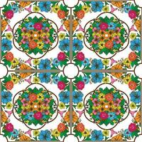 senza soluzione di continuità modello di colorato le foglie e fiori, con collegato linee, vettore illustrazione