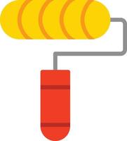 icona piatta del rullo di vernice vettore