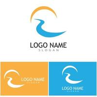 fiume icona vettore illustrazione logo design