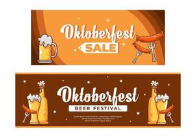 oktoberfest sociale media piatto bandiera design vettore