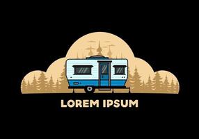 lacrima furgone camper illustrazione distintivo design vettore