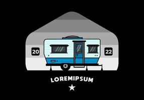 lacrima furgone camper illustrazione distintivo design vettore