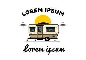 lacrima furgone camper illustrazione distintivo design vettore