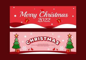 Natale sociale media bandiera e Annunci design nel rosso colore vettore