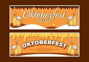 oktoberfest sociale media piatto bandiera design vettore