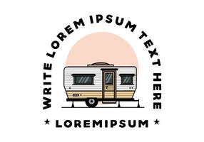 lacrima furgone camper illustrazione distintivo design vettore