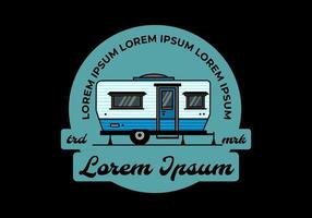 lacrima furgone camper illustrazione distintivo design vettore