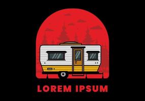 lacrima furgone camper illustrazione distintivo design vettore