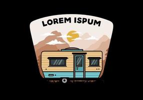 lacrima furgone camper illustrazione distintivo design vettore