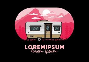 lacrima furgone camper illustrazione distintivo design vettore