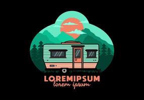 lacrima furgone camper illustrazione distintivo design vettore