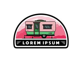 lacrima furgone camper illustrazione distintivo design vettore