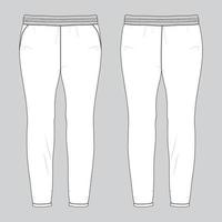 sottile in forma ghette pantaloni moda piatto schizzo vettore illustrazione modello davanti, indietro Visualizza. ragazze lungo legging modello per Da donna unisex ca.