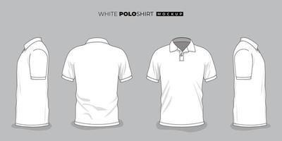 impostato di bianca polo camicia modello con qualunque Visualizza design per Prodotto pubblicità design vettore