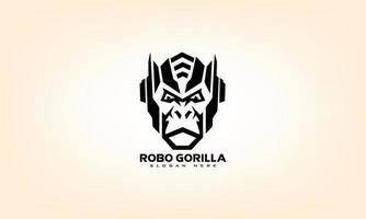 robo gorilla logo design vettore