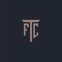 fc iniziale logo monogramma con pilastro icona design vettore