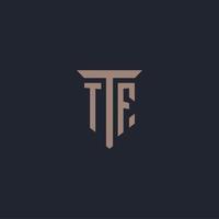 tf iniziale logo monogramma con pilastro icona design vettore