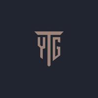 yg iniziale logo monogramma con pilastro icona design vettore