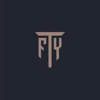fy iniziale logo monogramma con pilastro icona design vettore