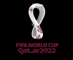 fifa mondo tazza Qatar 2022 simbolo ufficiale logo mondiale campione astratto vettore illustrazione design con nero sfondo