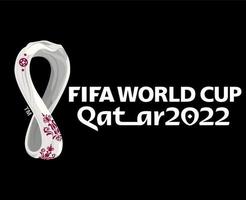 fifa mondo tazza Qatar 2022 simbolo ufficiale logo mondiale campione vettore astratto illustrazione design con nero sfondo