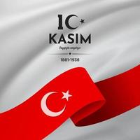 10 kasim ataturk'u anma gunu tradurre anniversario Morte di mustafa kemal ataturk. 10 novembre vettore