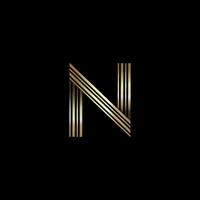 oro n logo design lusso lettera n logo vettore